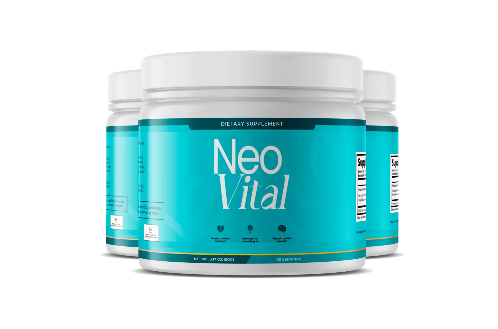 NeoVital Powder Bottles with Warranty Seal
